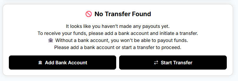 Bank account linking screenshot