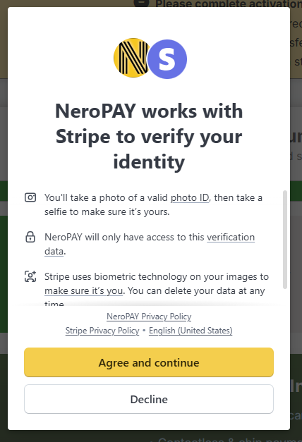 NeroPay ID Verification Screenshot